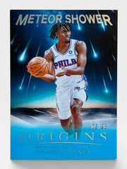 2024-25 Panini Origins Tyrese Maxey Meteor Shower Neon Blue /25