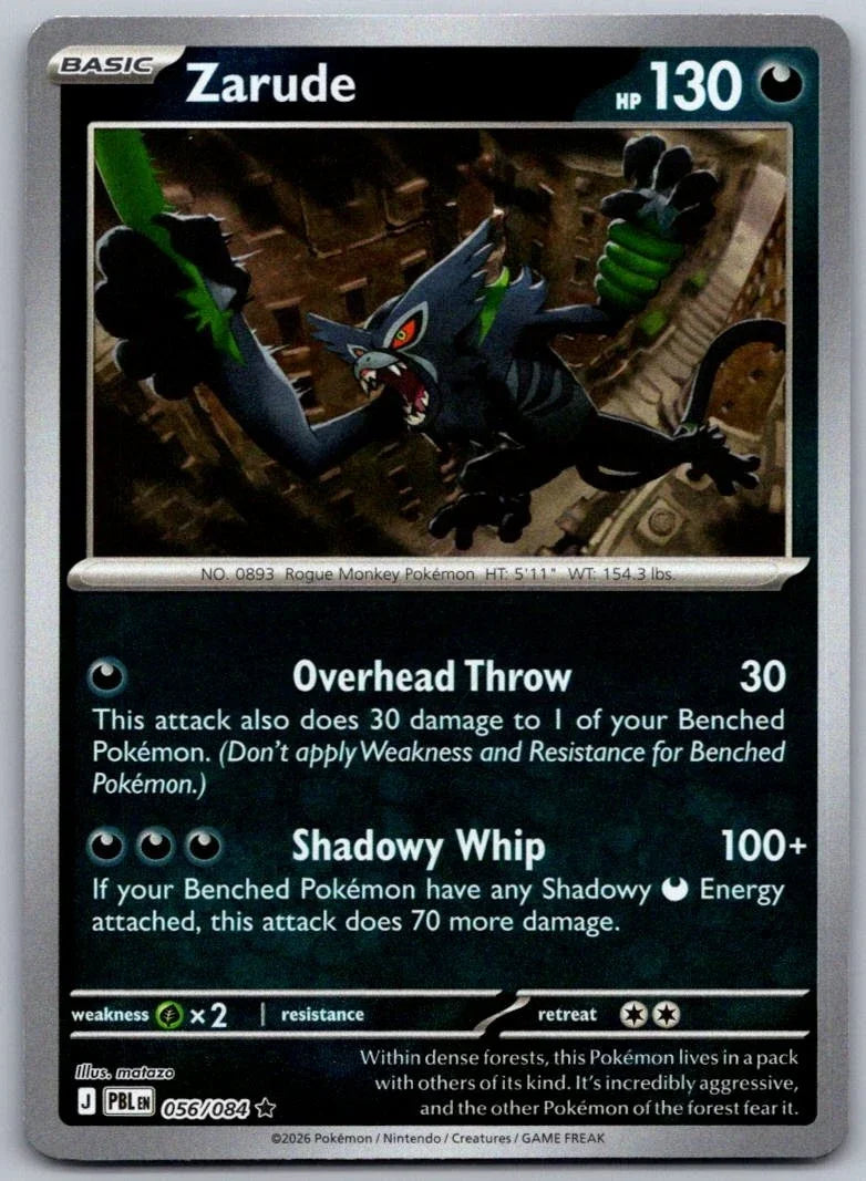 Zarude 056/084 · Reverse Holofoil (Pitch Black)