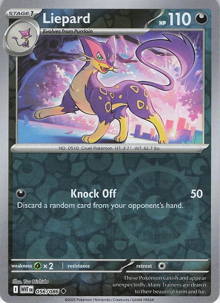 Liepard 056/086 · Reverse Holofoil (White Flare)