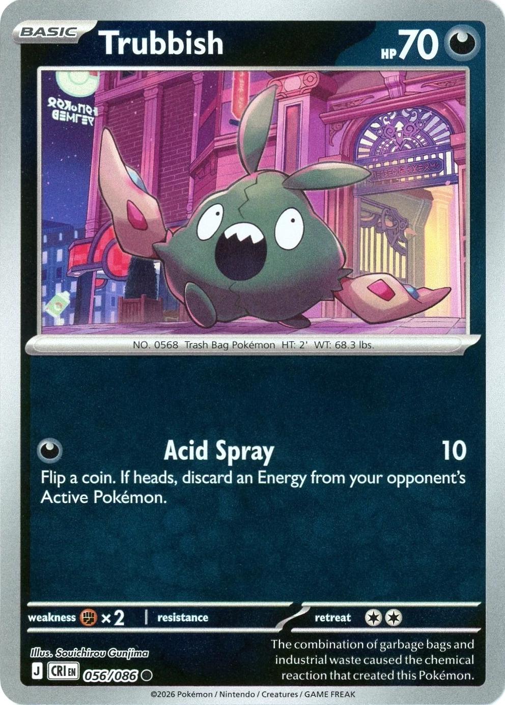 Trubbish 056/086 · Reverse Holofoil (Chaos Rising)