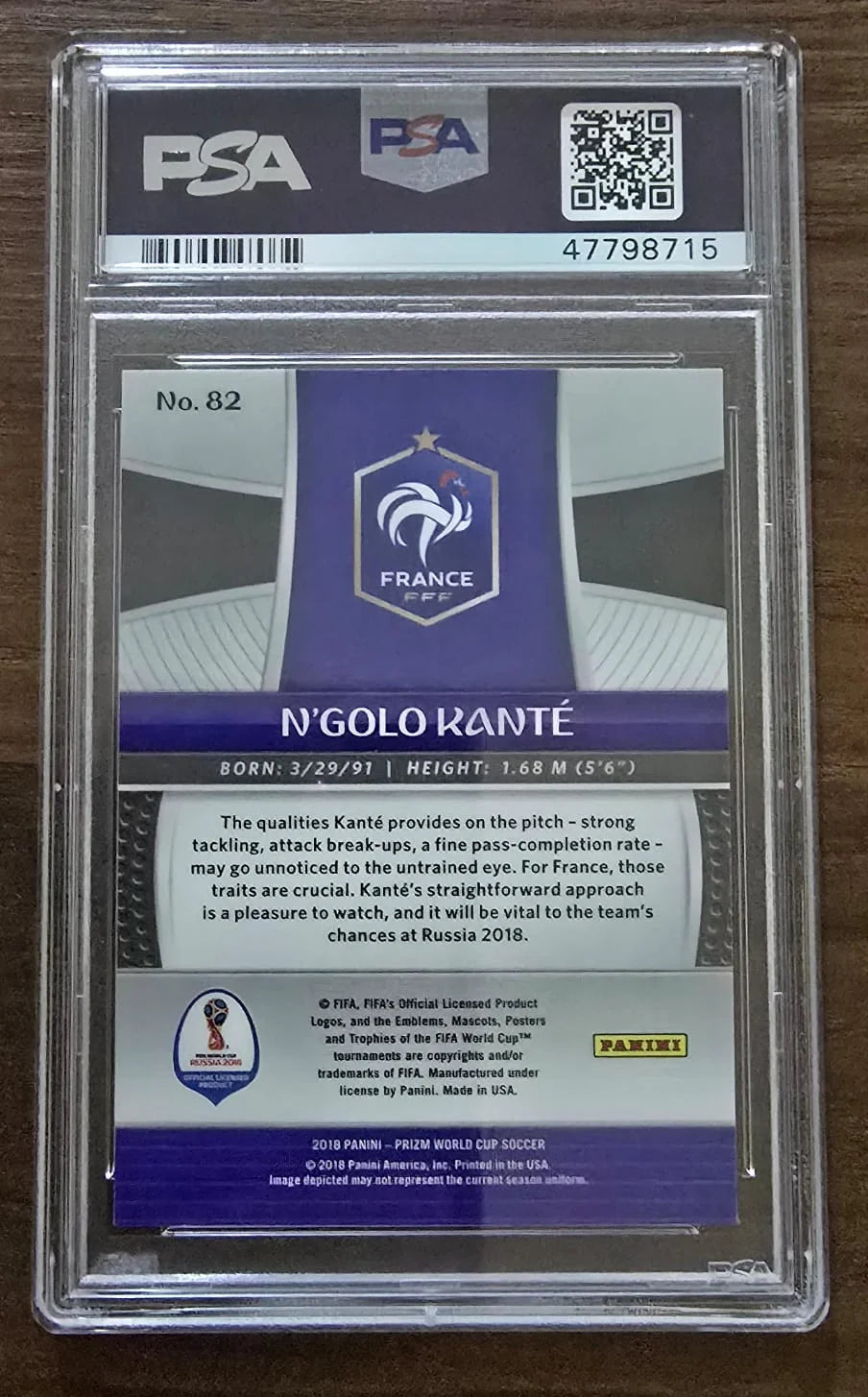 2018 Panini Prizm World Cup #82 N’Golo Kanté, France PSA10