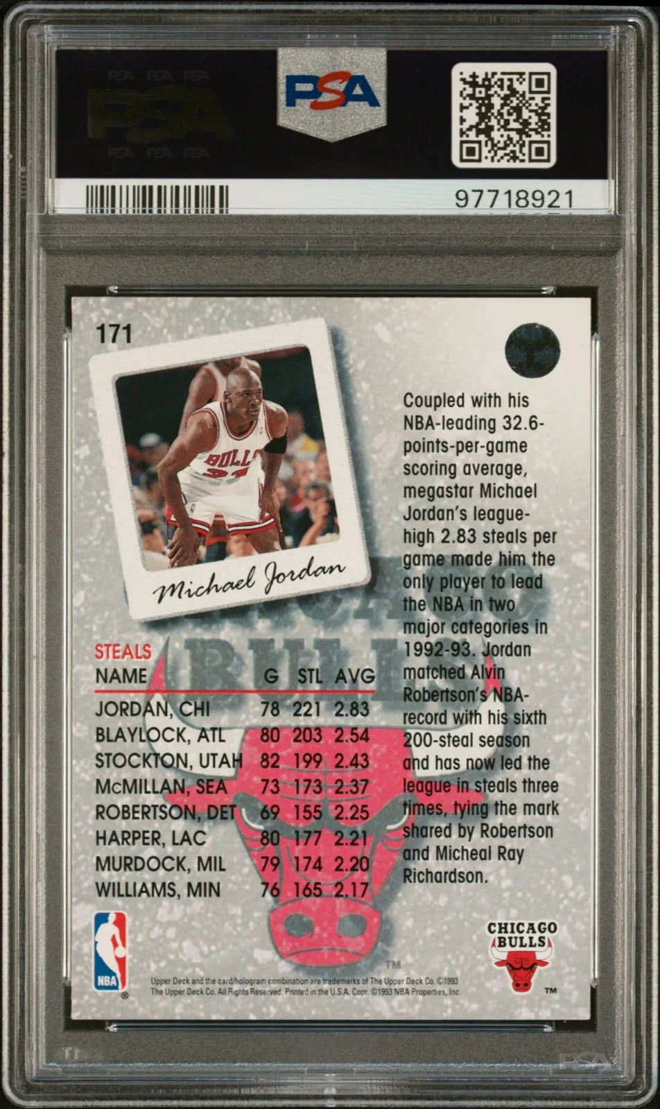 1993 Upper Deck Michael Jordan #171 PSA6