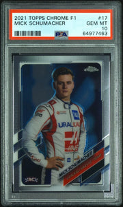 2021 Topps Chrome Formula 1 Mick Schumacher #17 Rookie Card PSA 10