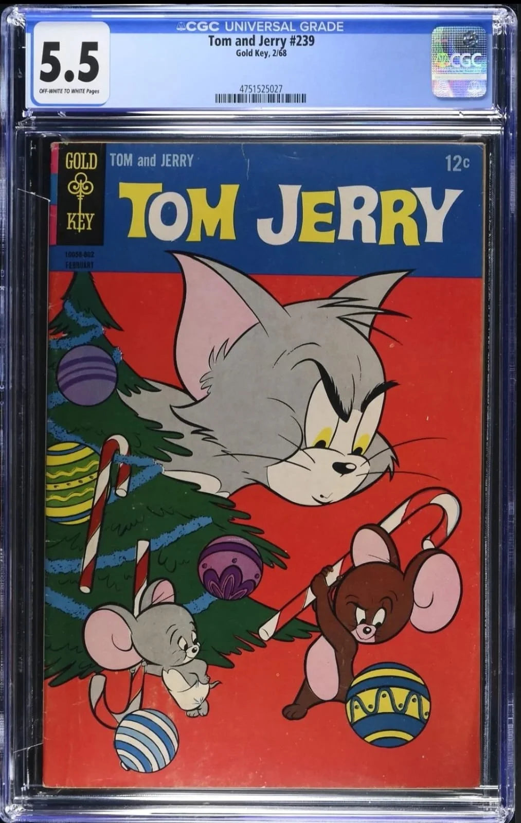 Tom and Jerry #239, Gold Key Comics, February 1968 CGC 5.5