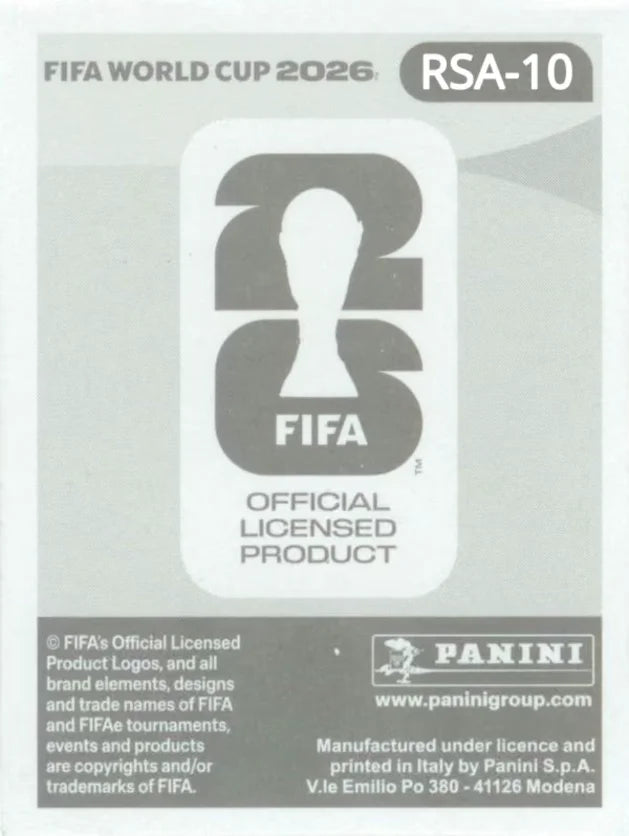 Panini FIFA World Cup 2026 Sticker RSA 10 Nkosinathi Sibisi US Edition