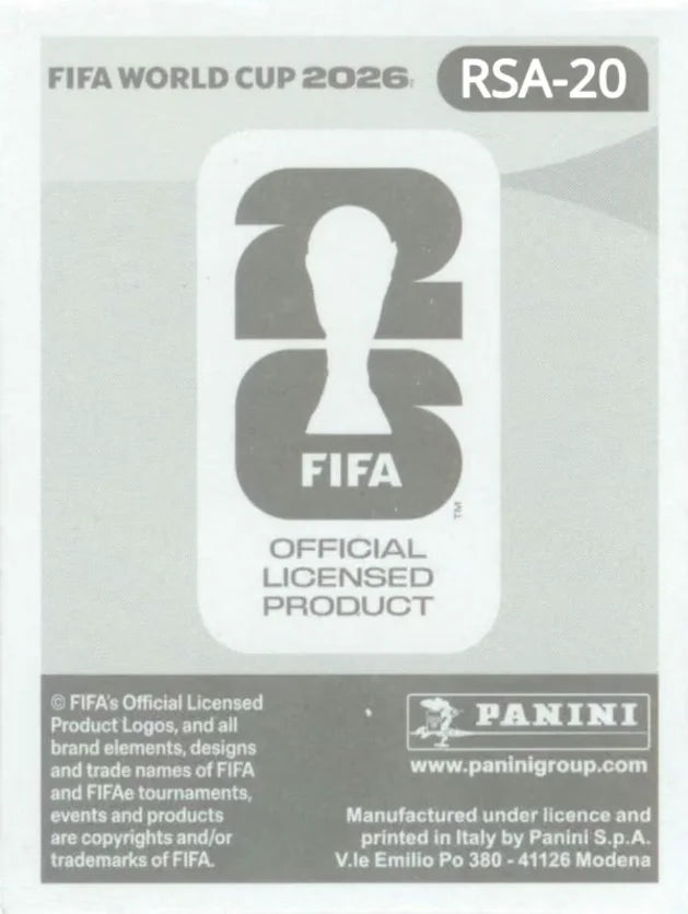 Panini FIFA World Cup 2026 Sticker RSA 20 Oswin Appollis US Edition