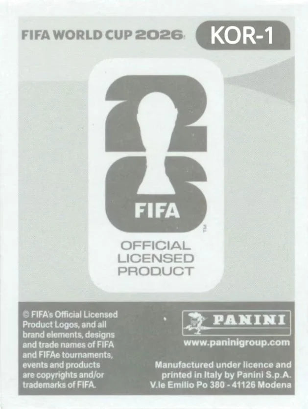 Panini FIFA World Cup 2026 Sticker KOR 1 Korea Republic Emblem Foil US / International Edition