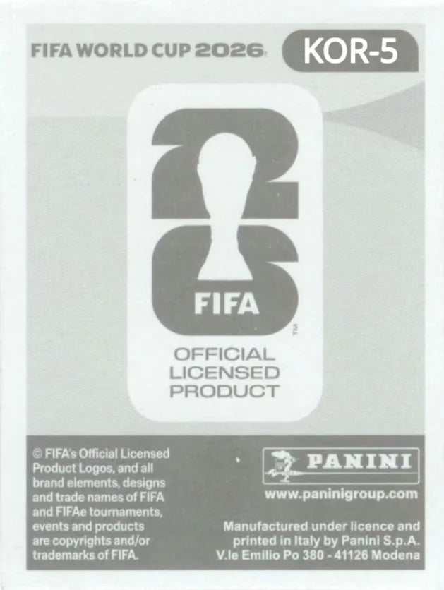 Panini FIFA World Cup 2026 Sticker KOR 5 Yumin Cho US Edition