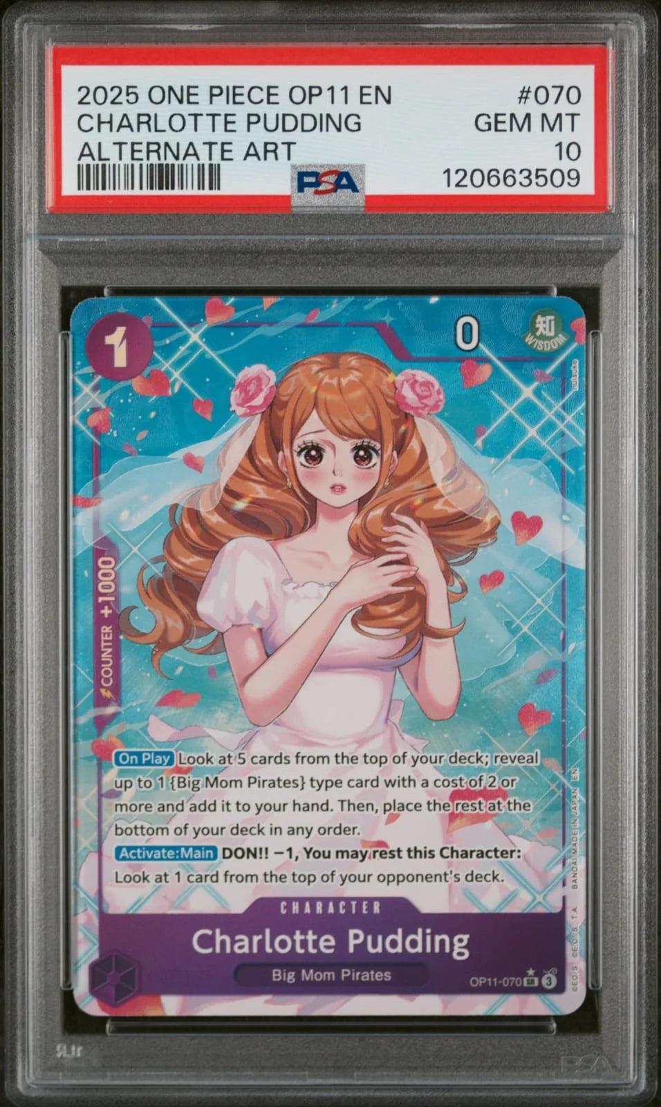 2025 One Piece Charlotte Pudding OP11-070 - PSA 10
