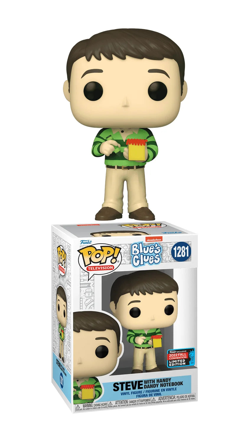 Funko Pop! Television : Nickelodeon - Blue's Clues - Steve With Handy Dandy Notebook #1281 - 2022 Fall Convention Limited Edition