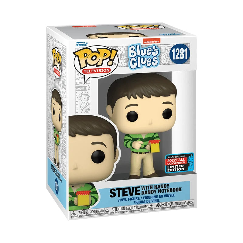 Funko Pop! Television : Nickelodeon - Blue's Clues - Steve With Handy Dandy Notebook #1281 - 2022 Fall Convention Limited Edition