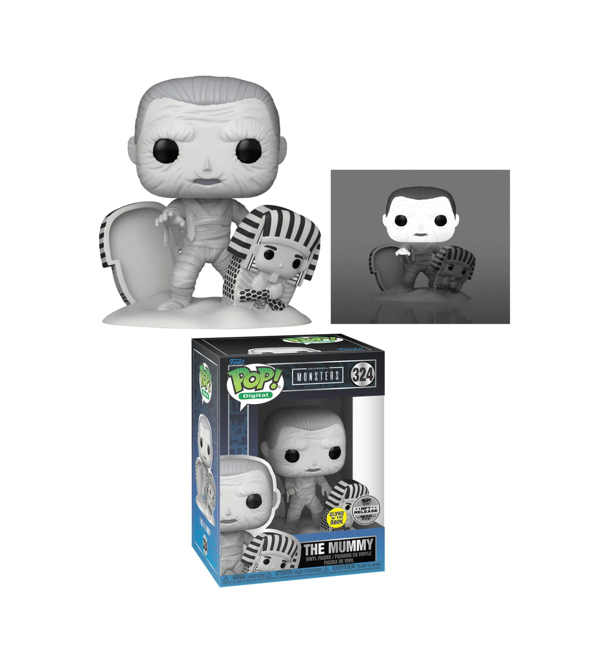 Funko Pop! Digital : Universal Monsters - The Mummy  #324 (GLOW) NFT Release LE 1600 Pcs Limited Edition