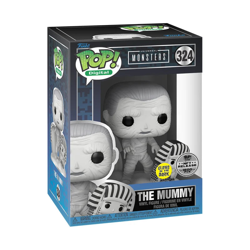 Funko Pop! Digital : Universal Monsters - The Mummy  #324 (GLOW) NFT Release LE 1600 Pcs Limited Edition