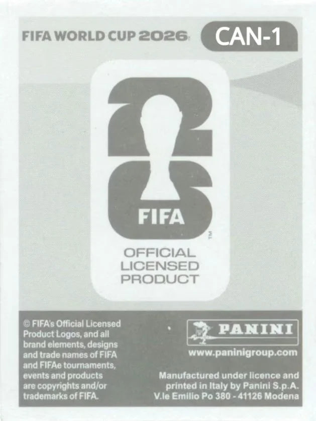 Panini FIFA World Cup 2026 Sticker CAN 1 Canada Emblem Foil US / International Edition