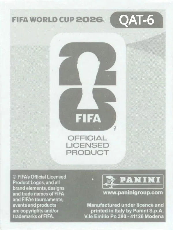 Panini FIFA World Cup 2026 Sticker QAT 6 Boualem Khoukhi US Edition