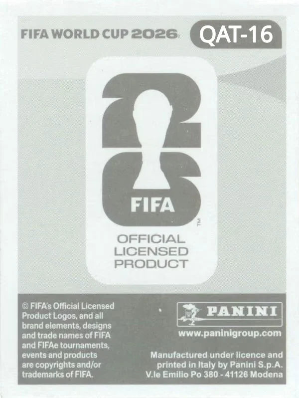 Panini FIFA World Cup 2026 Sticker QAT 16 Hassan Al-Haydos US Edition