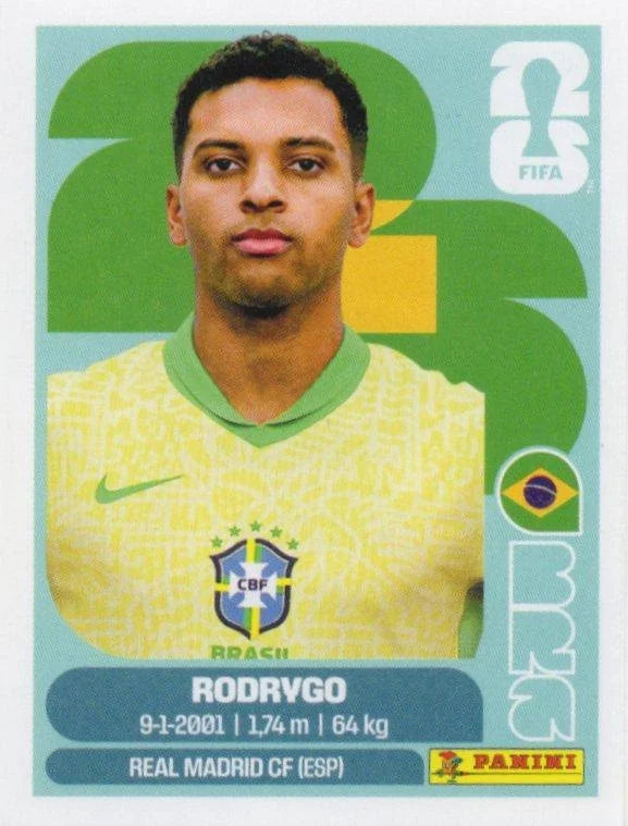 Panini FIFA World Cup 2026 Sticker BRA 15 Rodrygo US Edition