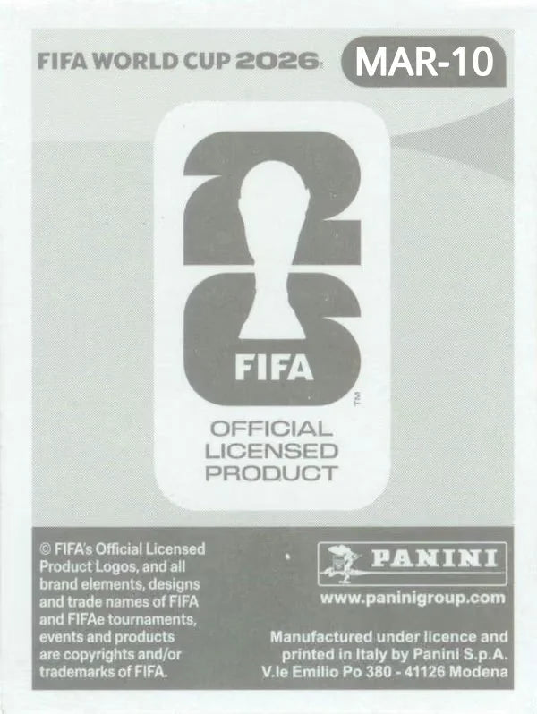 Panini FIFA World Cup 2026 Sticker MAR 10 Sofyan Amrabat US Edition