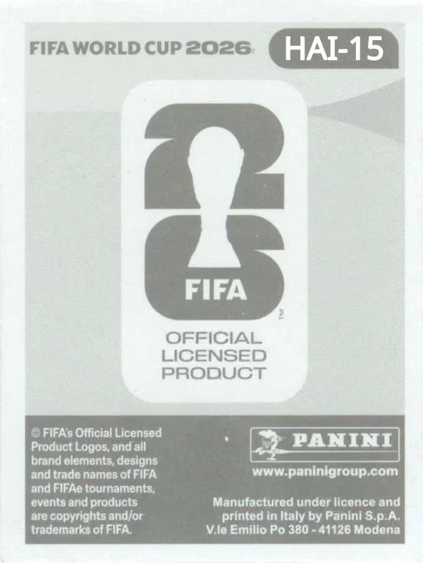 Panini FIFA World Cup 2026 Sticker HAI 15 Derrick Etienne Jr. US Edition