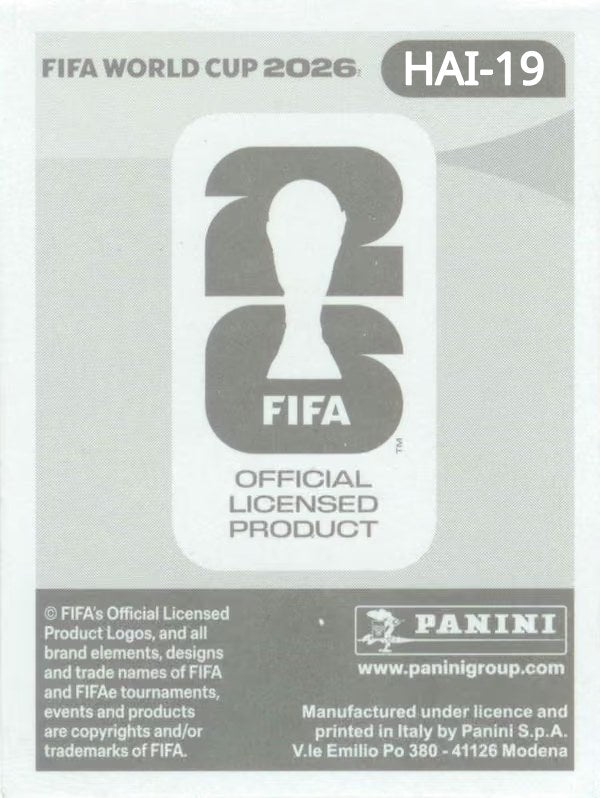 Panini FIFA World Cup 2026 Sticker HAI 19 Louicius Deedson US Edition