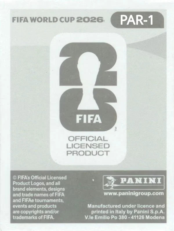 Panini FIFA World Cup 2026 Sticker PAR 1 Paraguay Emblem Foil US / International Edition
