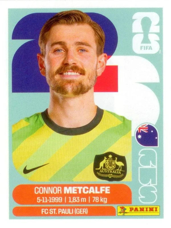 Panini FIFA World Cup 2026 Sticker AUS 15 Connor Metcalfe US Edition