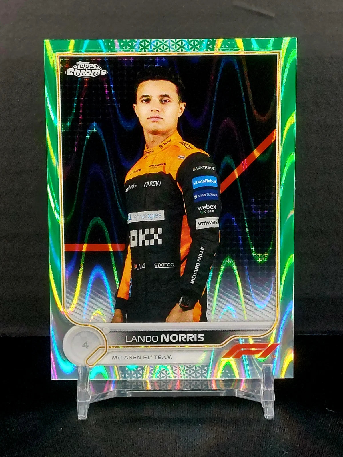 LANDO NORRIS (#/99) #33 - 2022 Topps Chrome F1, Green Raywave Refractor/99
