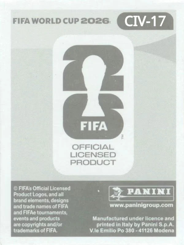 Panini FIFA World Cup 2026 Sticker CIV 17 Simon Adringa US Edition