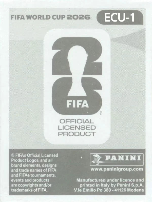 Panini FIFA World Cup 2026 Sticker ECU 1 Ecuador Emblem Foil US / International Edition