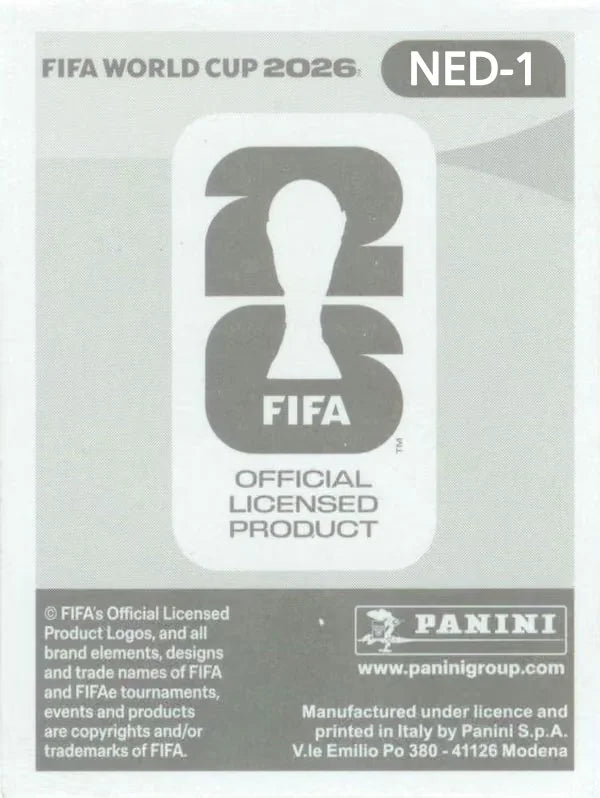 Panini FIFA World Cup 2026 Sticker NED 1 Netherlands Emblem Foil US / International Edition