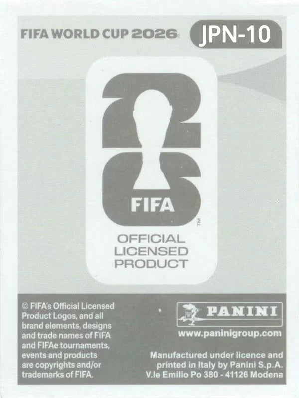 Panini FIFA World Cup 2026 Sticker JPN 10 Ao Tanaka US Edition
