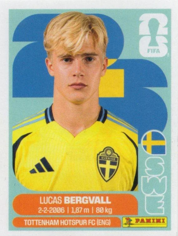 Panini FIFA World Cup 2026 Sticker SWE 8 Lucas Bergvall US Edition