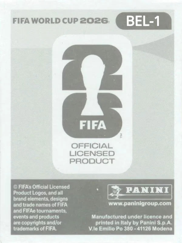 Panini FIFA World Cup 2026 Sticker BEL 1 Belgium Emblem Foil US / International Edition