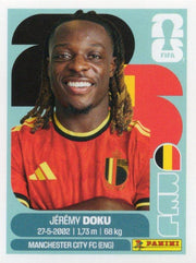 Panini FIFA World Cup 2026 Sticker BEL 16 Jérémy Doku US Edition