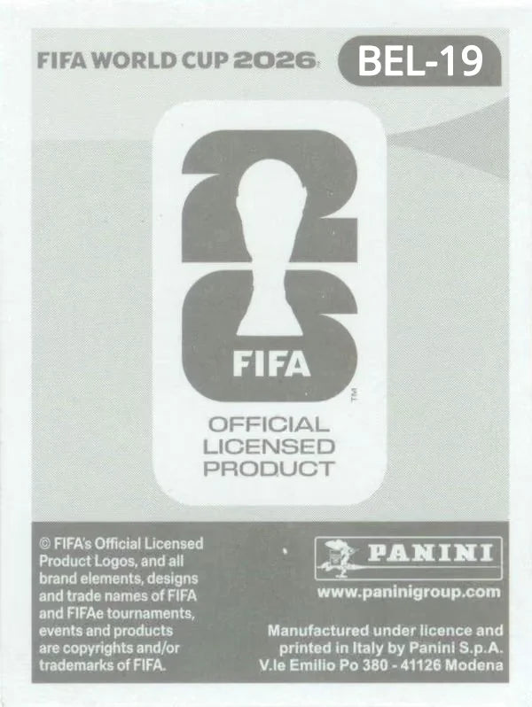 Panini FIFA World Cup 2026 Sticker BEL 19 Loïs Openda US Edition