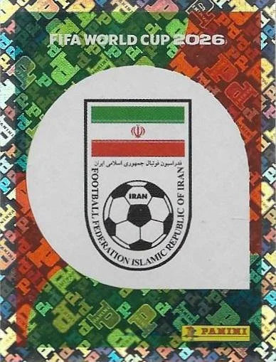 Panini FIFA World Cup 2026 Sticker IRN 1 IR Iran Emblem Foil US / International Edition
