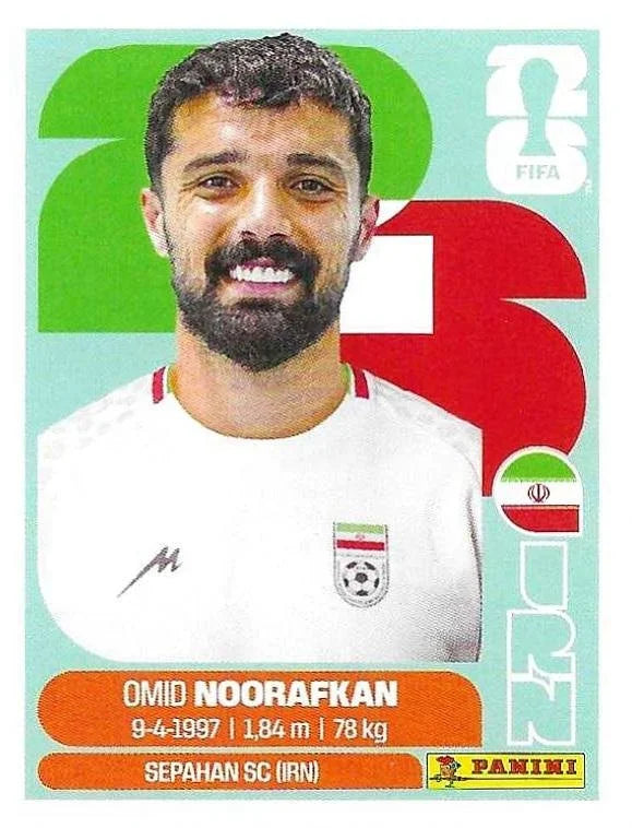 Panini FIFA World Cup 2026 Sticker IRN 14 Omid Noorafkan US Edition