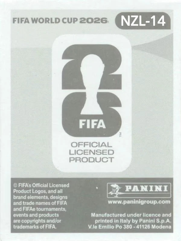 Panini FIFA World Cup 2026 Sticker NZL 14 Matthew Garbett US Edition