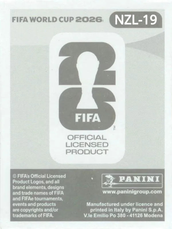 Panini FIFA World Cup 2026 Sticker NZL 19 Callum McCowatt US Edition