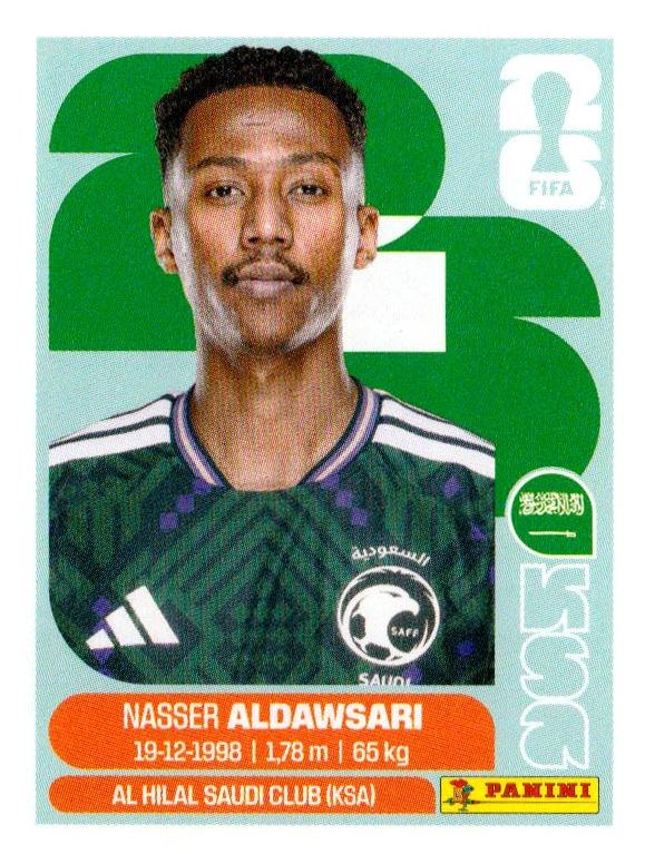 Panini FIFA World Cup 2026 Sticker KSA 12 Nasser Aldawsari (Saudi Arabia US Edition