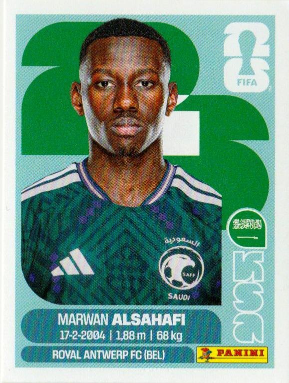 Panini FIFA World Cup 2026 Sticker KSA 15 Marwan Alsahafi US Edition