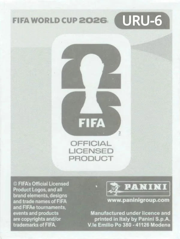 Panini FIFA World Cup 2026 Sticker URU 6 Sebastian Caceres US Edition