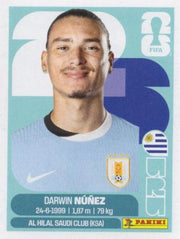 Panini FIFA World Cup 2026 Sticker URU 17 Darwin Núñez US Edition