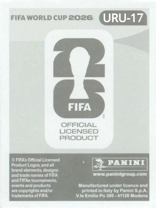 Panini FIFA World Cup 2026 Sticker URU 17 Darwin Núñez US Edition