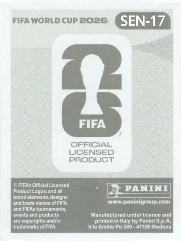 Panini FIFA World Cup 2026 Sticker SEN 17 Boulaye Dia US Edition