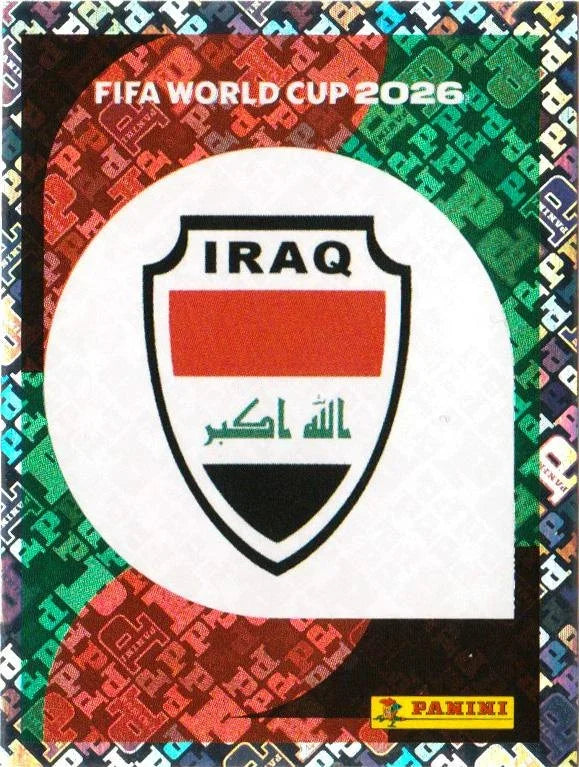 Panini FIFA World Cup 2026 Sticker IRQ 1 Iraq Emblem Foil US / International Edition