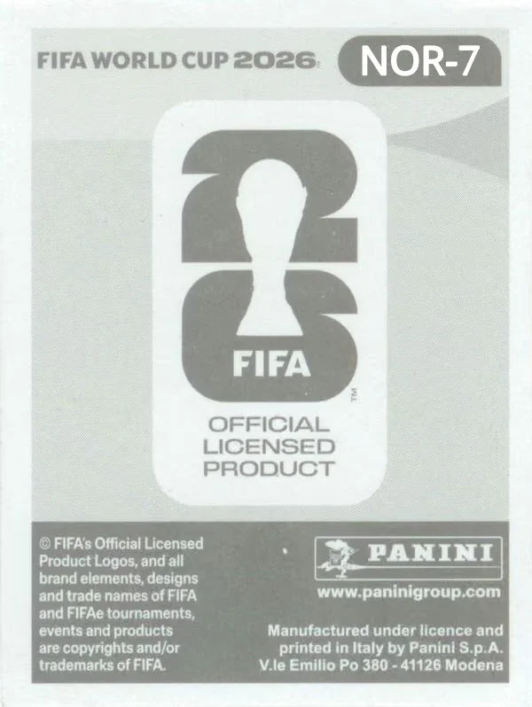 Panini FIFA World Cup 2026 Sticker NOR 7 David Møller Wolfe US Edition