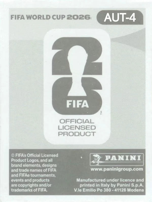 Panini FIFA World Cup 2026 Sticker AUT 4 David Alaba US Edition