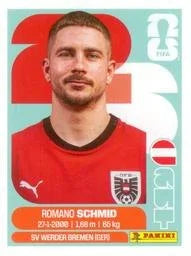 Panini FIFA World Cup 2026 Sticker AUT 16 Romano Schmid US Edition