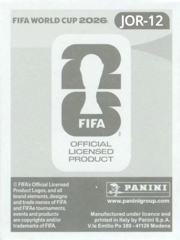 Panini FIFA World Cup 2026 Sticker JOR 12 Mohannad Abu Taha US Edition